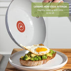 T-Fal Refresh Ceramic Nonstick Cookware Set, 12-Piece Ceramic Pots and Pans Set, Oven Safe to 350°F, Includes Stockpot, Griddle, Frying Pans, & Utensils, Dusty Rose