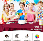 Party Solids 12-Pack Premium Plastic 84-Inch Round Tablecloth, Burgundy