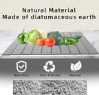 Stone Drying Mat for Kitchen Counter, Collapsible Dish Drying Mat, Fast Drying Diatomaceous Earth Dish Drying Mats, Water Absorbent Diatomite Kitchen Mat (grey, small)