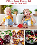 Cherry Pitter Tool, Multiple Fruit Seed Remover, 7-Cherry Capacity, Red and Clear