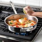 All-Clad D3 Stainless Steel Cookware Set - 10-Piece Pots and Pans Set, Induction, Oven Broiler Safe 600F - Includes Frying Pans, Saucepan, Sauté-Pan, Stockpot, Professional Cookware - Stainless Steel