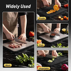 2 in 1 Pure Titanium Cutting Boards for Kitchen Chopping Board with Handle Large Big Small Kitchen Meat Butcher Block Not Stainless Steel Wood Bamboo Glass Rubber Plastic Silicone Acrylic Teak Sink