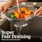 PriorityChef Premium Stainless Steel Colander for Kitchen, Durable Rice and Pasta Strainer with Handle, Rust-Resistant & Dishwasher Safe, 3 Qt