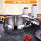 DELARLO Tri-Ply Stainless Steel 5 Quart Dutch Oven With Lid,Induction Braiser Pan Rondeau Pot Dishwasher-Safe Compatible With All Cooktops Up to 500℉