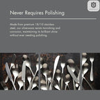 Modern Sleek Silverware Set - 18/10 Stainless Steel Flatware Set for Elegant Dining - Dishwasher Safe Cutlery Set -Built to Last Commitment (60-Piece)