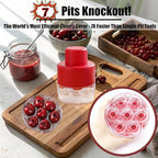 PCTC Cherry Pitter Tool - Pit Remover for Cherries, Multi-Functional Fruit & Vegetable Tool, Quick Release Remove 7 Cherry Pits at Once, Kitchen Gadget for Easy Prep (Red)