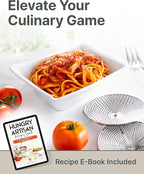 Upgraded 4-Disc Stainless Steel Food Mill – Ergonomic Rotary Design for Tomato Sauce, Applesauce, Baby Food, Mashed Potatoes, Jams, and More