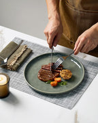 Famiware Mars Plates and Bowls Set, 12 Pieces Dinnerware Sets, Dishes Set for 4, Sage Green