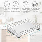 Pull Out Cabinet Organizer for Spices, Cans - Heavy Duty with Lifetime Limited Warranty- Pull Out Spice Rack- Cabinet Pull Out Shelf for Cans,Dishes, Etc, 14-3/8"Wx 10-1/2"D x 2-3/4” H, Chrome