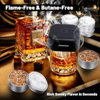 Electric Whiskey Smoker Kit - 12pcs Wood Chips, Cocktail Smoker Kit – Bourbon, Drink Smoker for Old Fashioned Smoker Gift for Men, Birthday, Anniversary, Husband, Boyfriend, Whisky Accessories