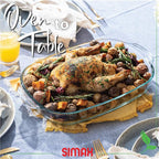 Simax Casserole Dish For Oven, 8 Quart Glass Baking Dish With High Lid Set, Microwave, Oven, and Dishwasher Safe Cookware, Borosilicate Glassware, Large Baking Dish