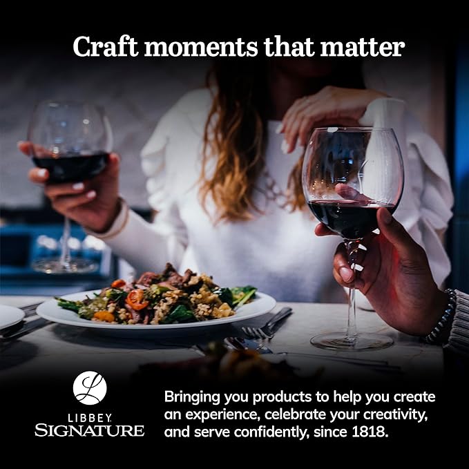 Libbey Signature Balloon Wine Glasses, 24 Oz Elegant Large Red Wine Glasses Set of 4, Long Stem Glass Wine Glasses for Weddings, Birthdays, and More