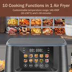 SEEDEEM Max XL Air Fryer 8QT, 10-in-1 Digital Air Fryer Oven with Color Touchscreen & Viewing Window, Toaster Oven Combo for Broil, Roast, Dehydrate, Bake – Gary