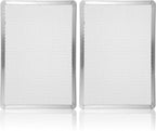 Pizza Screen 11 x 15.6 Inch 2 Pack Rectangular Aluminum Pizza Pan Restaurant-Grade Flatbread Screen Pizza Crisper Pan,Oven-Safe