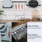 18/10 Stainless Steel Kitchen Utensils Set with Wooden Handle, 6 PCS Professional Cooking Utensils Set 15”, Wok Spatula, Ladle, Skimmer, Slotted Spatula Turner, Spaghetti Spoon, Large Spoon