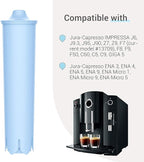 EcoAqua Replacement Coffee Filter, Replacement for Jura® Clearyl/Claris Blue Capresso® Clearyl Coffee Machine Water Filter, Jura® Filter, Pack of 6