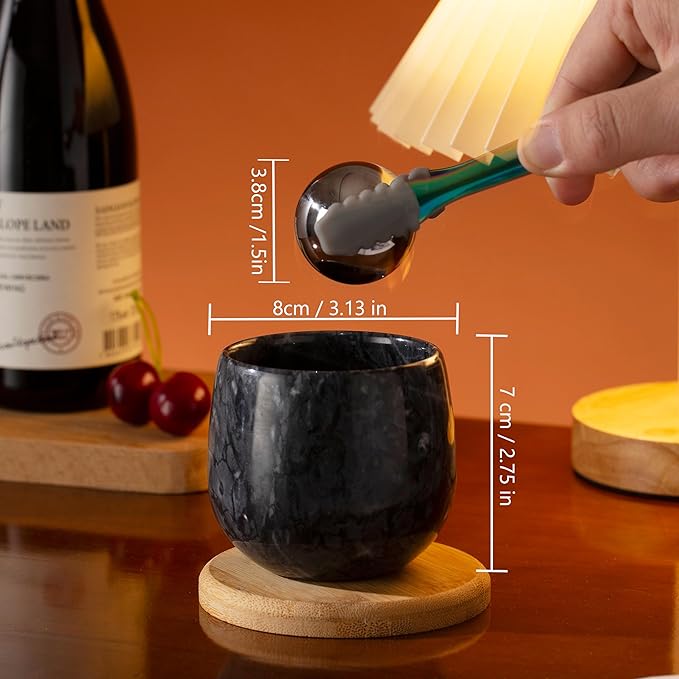 Marble Whiskey Glasses Set of 2, Bourbon Gifts for Men, Freezable Old Fashioned Bourbon Drinking Glass, Christmas Anniversary Birthday Gifts