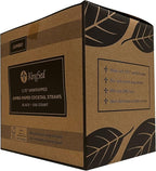 2,000 Count | Kingseal FSC Certified Paper Cocktail Straws, Stirrers, Unwrapped, 5.75 Inch Length x 6mm Diameter, BLACK, "Jumbo" Size, Biodegradable, Earth Friendly, Bulk Pack - 4 Boxes x 500