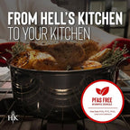 Hell's Kitchen Hybrid 5 Qt Pot and lid, Tri-Clad Stainless Steel and Nonstick Ceramic, PFAS Free, no PFOA, no PTFE, noTeflon, Non Toxic Cookware, Metal Utensil Safe, All Cooktops and Oven Safe
