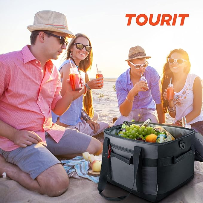TOURIT Cooler Bag 48/60 Cans Insulated Soft Cooler Large Collapsible Cooler Bag 32/40L Lunch Coolers for Picnic, Beach, Work, Trip