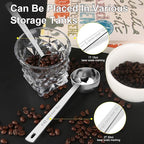 Coffee Scoop Set, Tablespoon Scoop 2 Pc Set (1 Tbsp & 2 Tbsp), Stainless Steel Measuring Spoons for Ground Coffee with Long Handles, for Tea, Sugar, or Flour