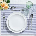 KINGSTONE Hammered Silverware Set, Flatware Set with Serving Utensils, 18/10 Stainless Steel Premium Cutlery with Unique Ripple Handles Design Mirror Polished - Dishwasher Safe (65-Piece)