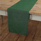 Solino Home Linen Table Runner 48 Inches - 100% Pure Linen Forest Green Table Runner 14 x 48 Inch Ideal for Dresser and Coffee Tables - Athena