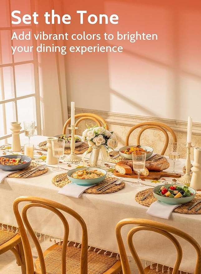 Sweese Pasta Bowls Set of 6, 30 Ounce Ceramic Salad Plates for Dishwasher & Microwave Safe - Solid Salad Bowls, Soup Bowls - Deep Plates Lipped Edges, Oven Safe Porcelain Plates Serving Bowls