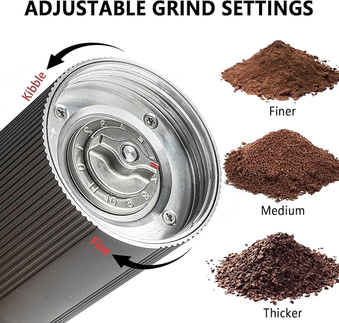 Electric Coffee Grinder Portable Conical Burr Coffee Grinder with 45 Adjustable Settings, Cordless Coffee Burr Grinder for Espresso, Home, Travel, Camping, Office (Silver)