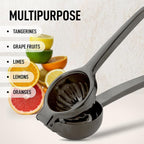 Zulay Kitchen Lemon Squeezer Stainless Steel - Premium Quality, Heavy Duty Solid Metal Squeezer Bowl - Large Manual Citrus Press Juicer and Lime Squeezer Stainless Steel - Black