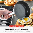 GreenPan x Bobby Flay Hard Anodized Nonstick 10 Piece Cookware Set, PFAS-Free Ceramic Pots & Pans, Induction Suitable, Frypans, Saucepans Saute, Stockpot, Glass Lids, Dishwasher & Oven Safe, Black