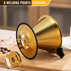 Pour Over Coffee Dripper INSINTAR Stainless Steel ReusablePour Over Drip Coffee Filter Paperless Coffee Strainer Single Cup Coffee Maker 1-4 Cup (Titanium Gold)