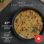 Swiss Diamond Nonstick Saute Pan with Lid, Diamond Coated Aluminum Deep Saute Pan with Lid Features Stainless Steel Handle, Dishwasher & Oven Safe Up To 500 °F, 9.5 Inch, 3.2 Quart