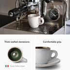 KIVY Stoneware Espresso Cups, 4-Piece Set - Italian Design, Thick-Walled, 3 oz, Microwave & Dishwasher Safe