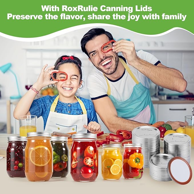 116PCS Canning lids Wide Mouth(3.43in/87mm), Upgraded Leak-Proof Mason Jar Lids for Ball/Kerr Jars, Split-Type Lid with Perfect Airtight Seal, Canning Jars Lids, Food Grade Material