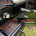Brand-Man Propane Gas and Charcoal Grill Combo, Dual Fuel BBQ Combo Grill with Stainless Steel Dual Lids & 2 Side Shelves for Outdoor Kitchen & Backyard Barbecue Cooking