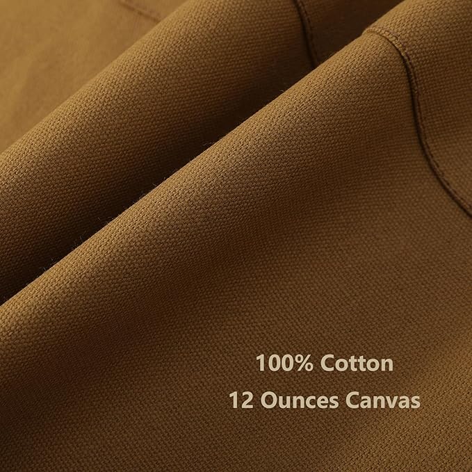 AFUN Chef Aprons for Women Men with Large Pockets, Cotton Canvas Cross Back Water Repellent Work Apron, Size M to XXL (Brown)