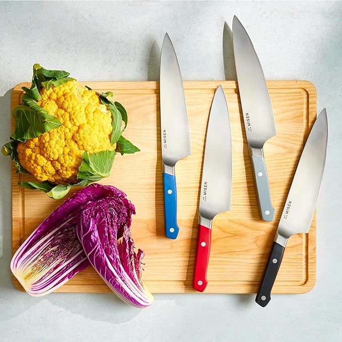 Misen 8" Chef Knife – High Carbon Japanese AUS-10 Stainless Steel – Hybrid German & Japanese Blade – Precision Kitchen Knife for Professionals & Home Cooks – Ultimate Cutting Performance - Green