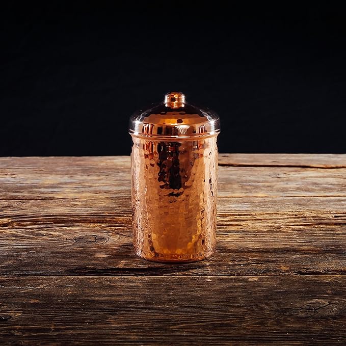 Sertodo Copper Kitchen Canisters | Polished, 2 CUP Capacity | Elegant & Functional Storage | Hammer Polished for Shine & Durability | Eco-Friendly Recycled Copper | Timeless Elegance for Your Kitchen