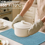 Homaxy Cloths Placemats for Dining Table Set of 6, Heat Resistant Washable Cotton Linen Blend Table Mats, Easy to Clean Place Mats for Indoor Outdoor Party Kitchen Decoration, 13" x 19", Aqua