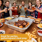 Aluminum Foil Pan with Lids, 9×13 Half Size Pans, Disposable Foil Pans for Roasting, Catering, Picnic or Holiday needs (30 Pack w/Lids)