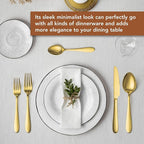 40 Piece Gold Silverware Set Service for 8, EIUBUIE Premium Stainless Steel Gold flatware Cutlery Sets, Mirror Polished Modern Kitchen Eating Utensils Sets Include Spoons Forks Knives