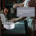 Seasoning Box with Lid and Spoon, 4 Compartment Spice Pots with Handle for Household kitchen for Salt Sugar Pepper Powder, Leakproof, Easy to Clean