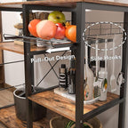 soges 3-Tier Kitchen Baker's Rack Utility Microwave Oven Stand Kitchen Island Cart Standing Storage Shelf Kitchen Workstation, Vintage Brown