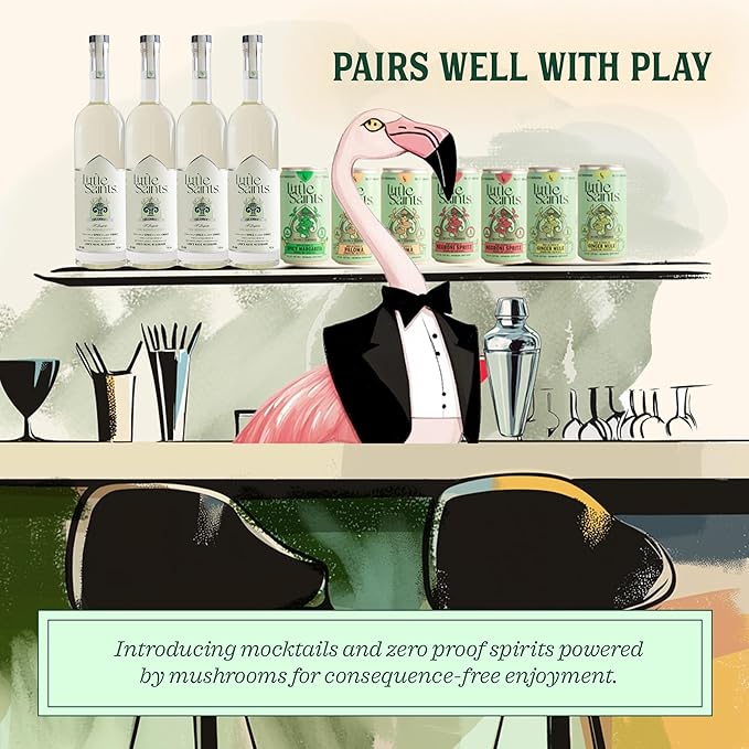 Little Saints Mocktails Non Alcoholic Drinks, Paloma (12 Pack) - Plant-Based & Alcohol-Free Paloma Cocktail Mixers - Sugar-Free Ready-to-Drink Sparkling Beverage for Parties & Celebrations, 8 Oz Cans