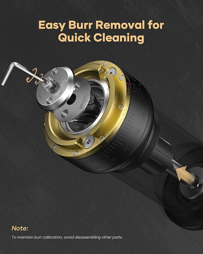 Cocinare ESSENCE GO B38 Ultra Manual Coffee Grinder – with Carrying Case Hand Grinder Capacity 30g, GhostEdge Ultra Burr & 80 Grind Settings, Perfect for Pour-over, Espresso, Cold Brew (Black)