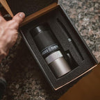 WACACO Exagrind, Manual Coffee Grinder, Stainless Steel Conical Burr, High Precision Adjustable Coffee Bean Grinder with Hand Crank, Handheld Portable Grinder for Espresso, Pour-over, Camping, Travel