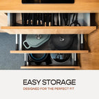 Enameled Cast Iron Dutch Oven for Sourdough Bread Baking | 6 Quart Pot with Lid | 10 Inch Ceramic Enamel Thick Coated Cookware Set with Non Stick Silicone Baking Mat for Cooking | 6 Qt |Black