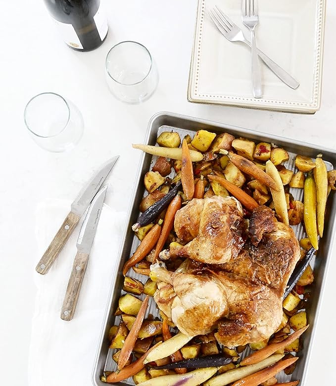 USA Pan Nonstick Half Sheet Pan and Quarter Sheet Pan, Set of 2, Aluminized Steel