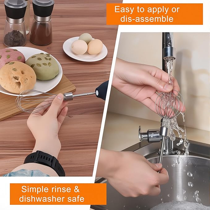 Electric Egg Beater Whisk, USB Charging Mixer, Three-Speed Adjustment, Suitable for Whisking Eggs, Cream, Sauce, Jam Supplements and More, Pink